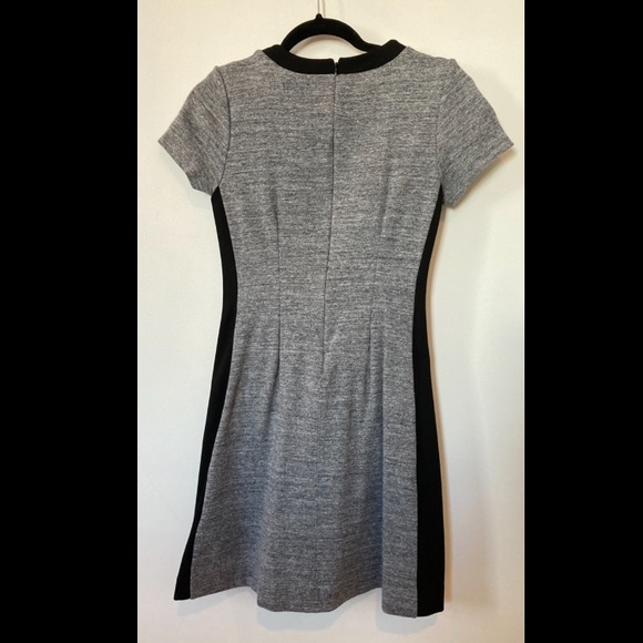 Madewell gray and black pleated knit dress with pockets - Picture 4 of 6